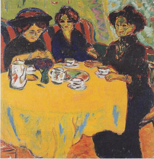 Ernst Ludwig Kirchner Coffee drinking women China oil painting art